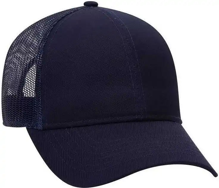 Otto 30-287 Cotton Twill Pro Style Mesh Back Cap with Fabric Adjustable Hook - Navy - one Size Fits Most