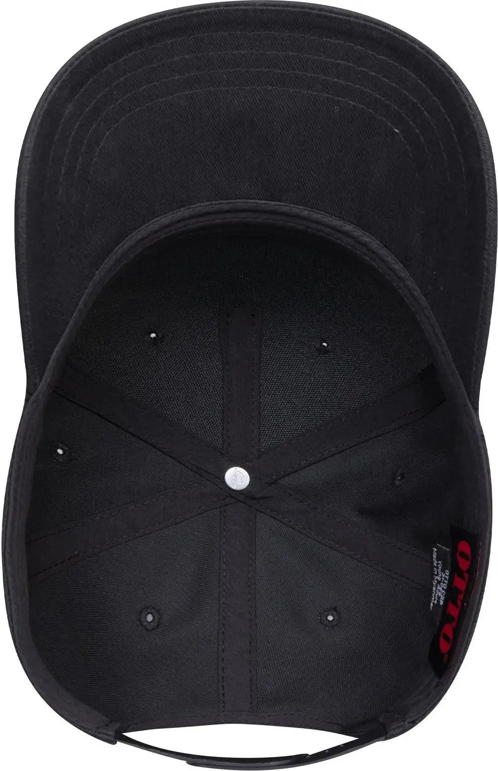 Otto 31-069 5 Panel Mid Profile Baseball Cap - Black