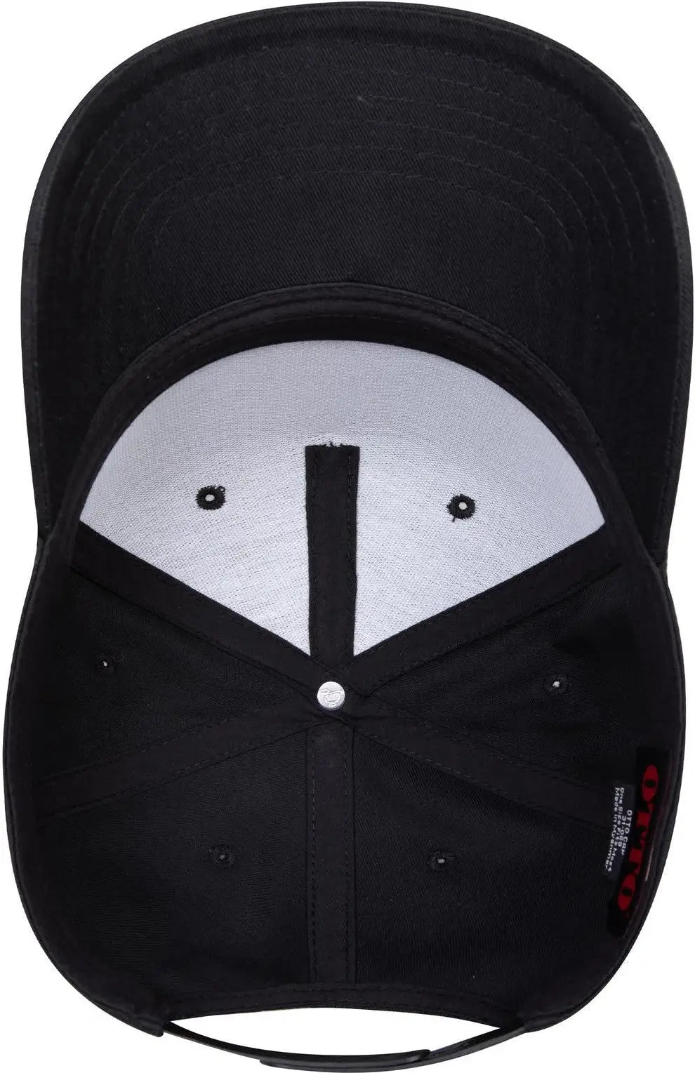 Otto 31-069 5 Panel Mid Profile Baseball Cap - Black