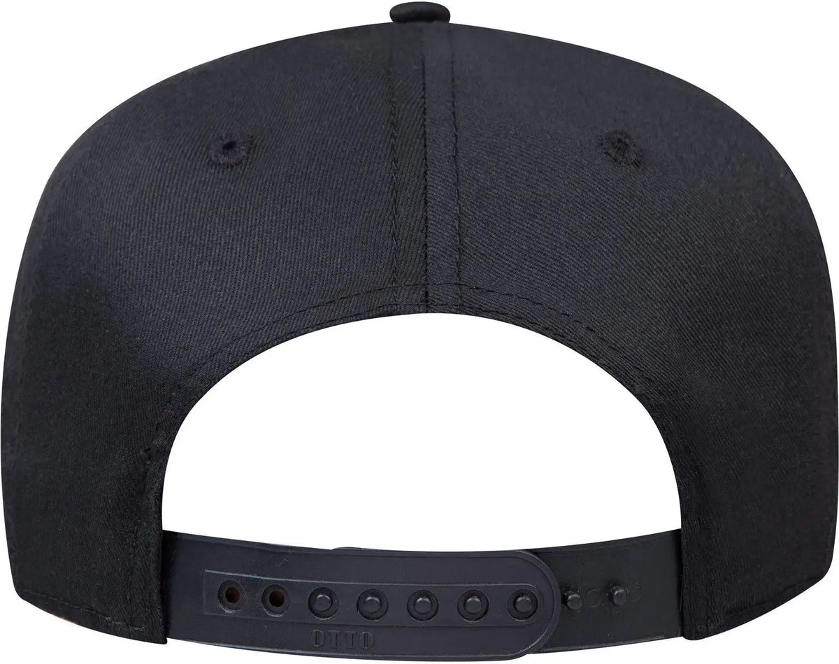 Otto 31-069 5 Panel Mid Profile Baseball Cap - Black