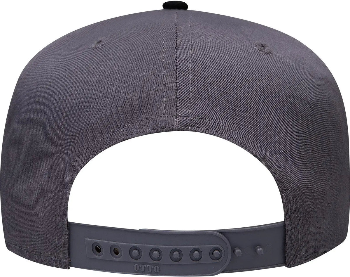 Otto 31-069 5 Panel Mid Profile Baseball Cap - Blk/ch.gry - 6 1/2’’ - 7 5/8’’