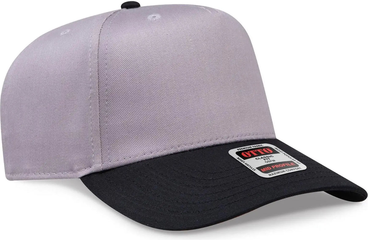 Otto 31-069 5 Panel Mid Profile Baseball Cap - Blk/gry - 6 1/2’’ - 7 5/8’’