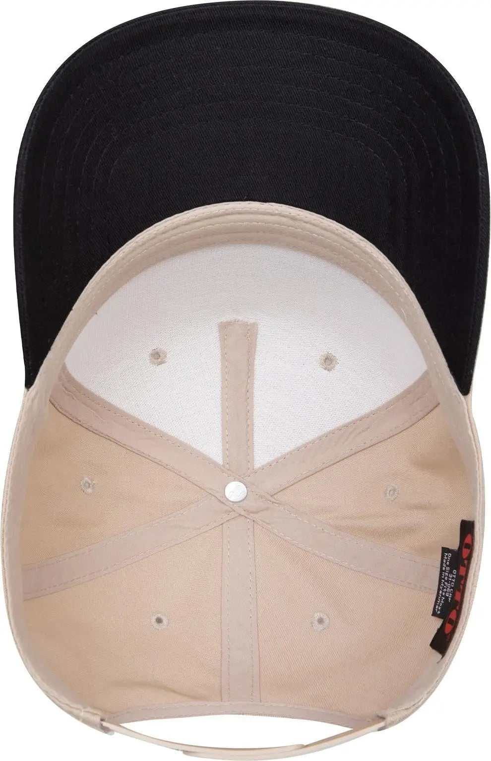 Otto 31-069 5 Panel Mid Profile Baseball Cap - Blk/kha - 6 1/2’’ - 7 5/8’’