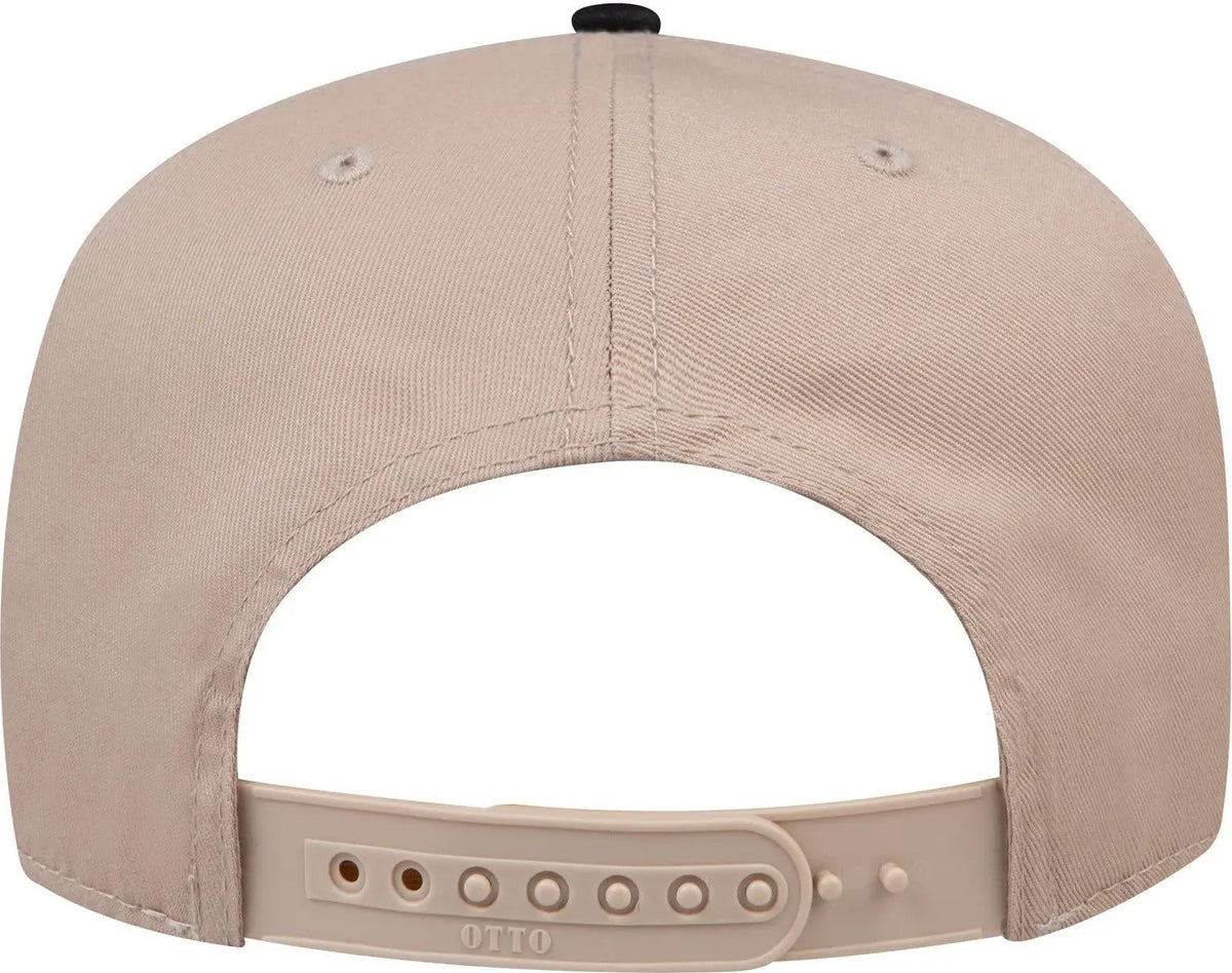 Otto 31-069 5 Panel Mid Profile Baseball Cap - Blk/kha - 6 1/2’’ - 7 5/8’’