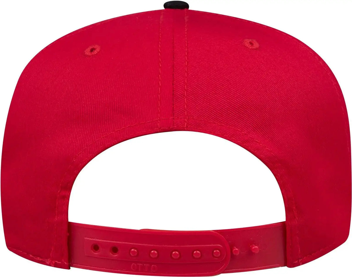 Otto 31-069 5 Panel Mid Profile Baseball Cap - Blk/red - 6 1/2’’ - 7 5/8’’