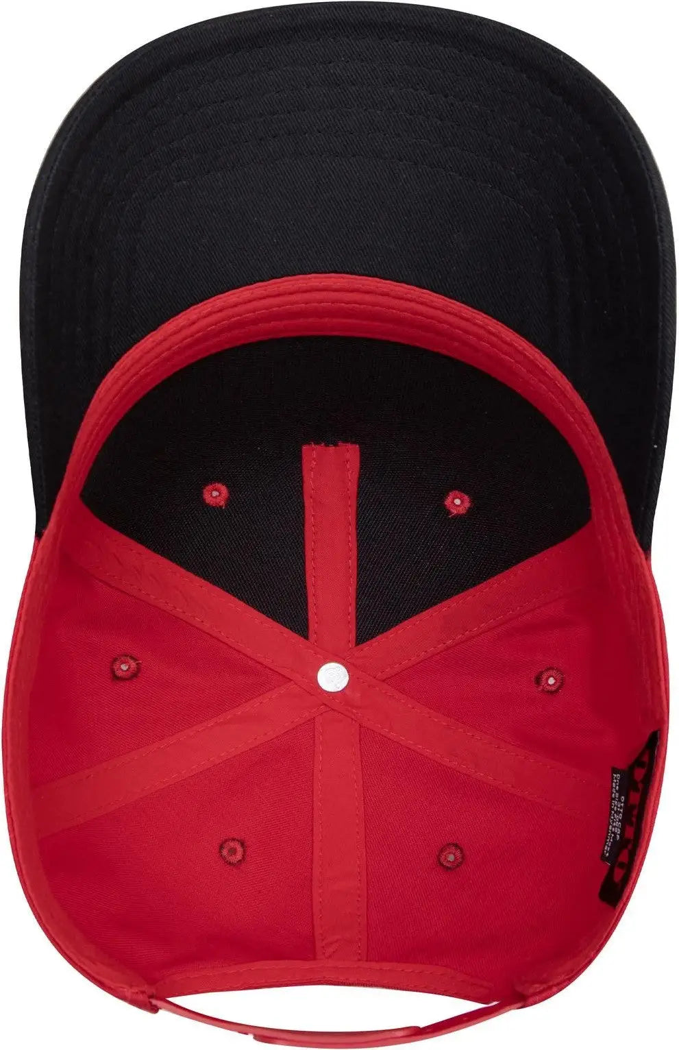 Otto 31-069 5 Panel Mid Profile Baseball Cap - Blk/red - 6 1/2’’ - 7 5/8’’