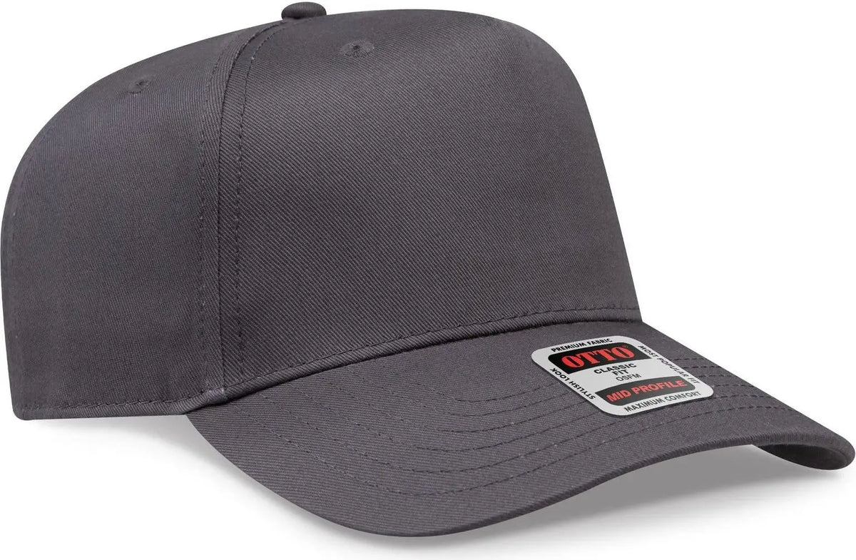 Otto 31-069 5 Panel Mid Profile Baseball Cap - Char. Gray - 6 1/2’’ - 7 5/8’’