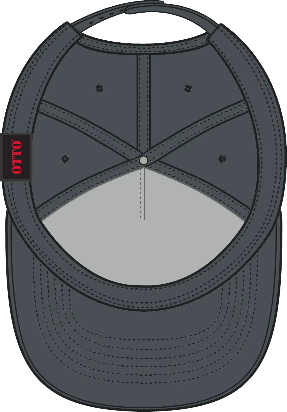 Otto 31-069 5 Panel Mid Profile Baseball Cap - Char. Gray - 6 1/2’’ - 7 5/8’’