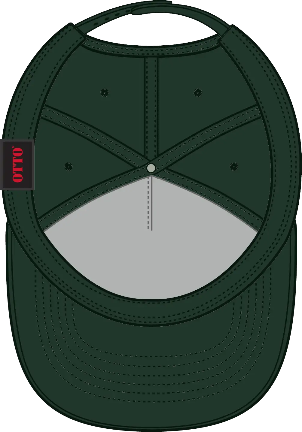 Otto 31-069 5 Panel Mid Profile Baseball Cap - Dk. Green
