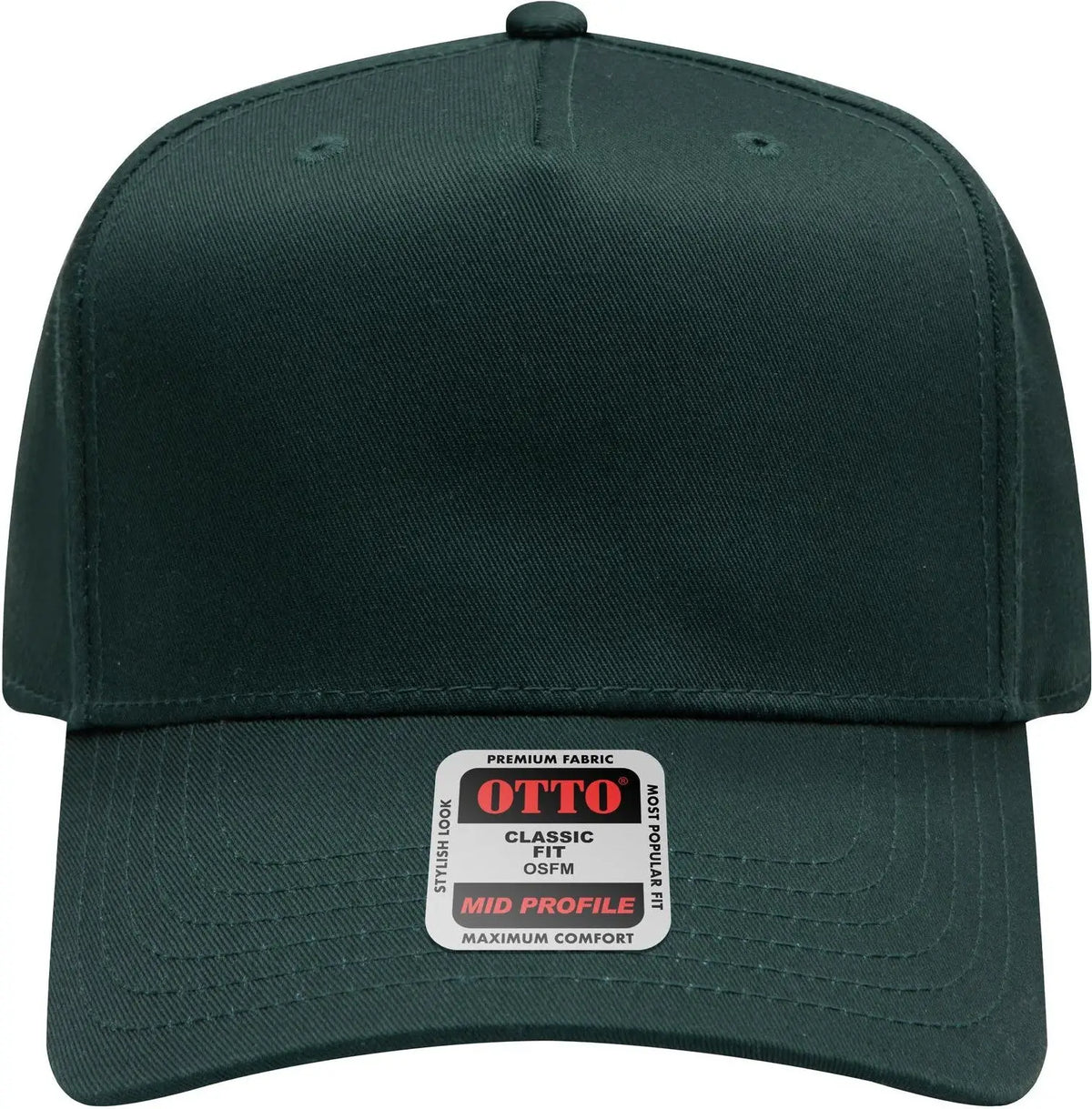 Otto 31-069 5 Panel Mid Profile Baseball Cap - Dk. Green