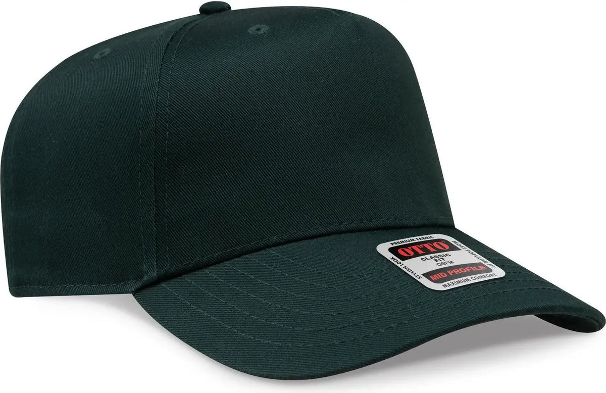 Otto 31-069 5 Panel Mid Profile Baseball Cap - Dk. Green