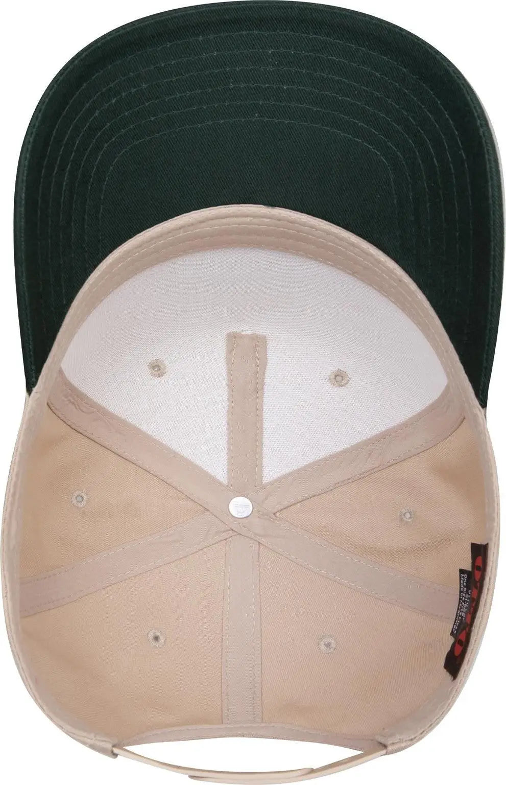 Otto 31-069 5 Panel Mid Profile Baseball Cap - Dk.grn/kha