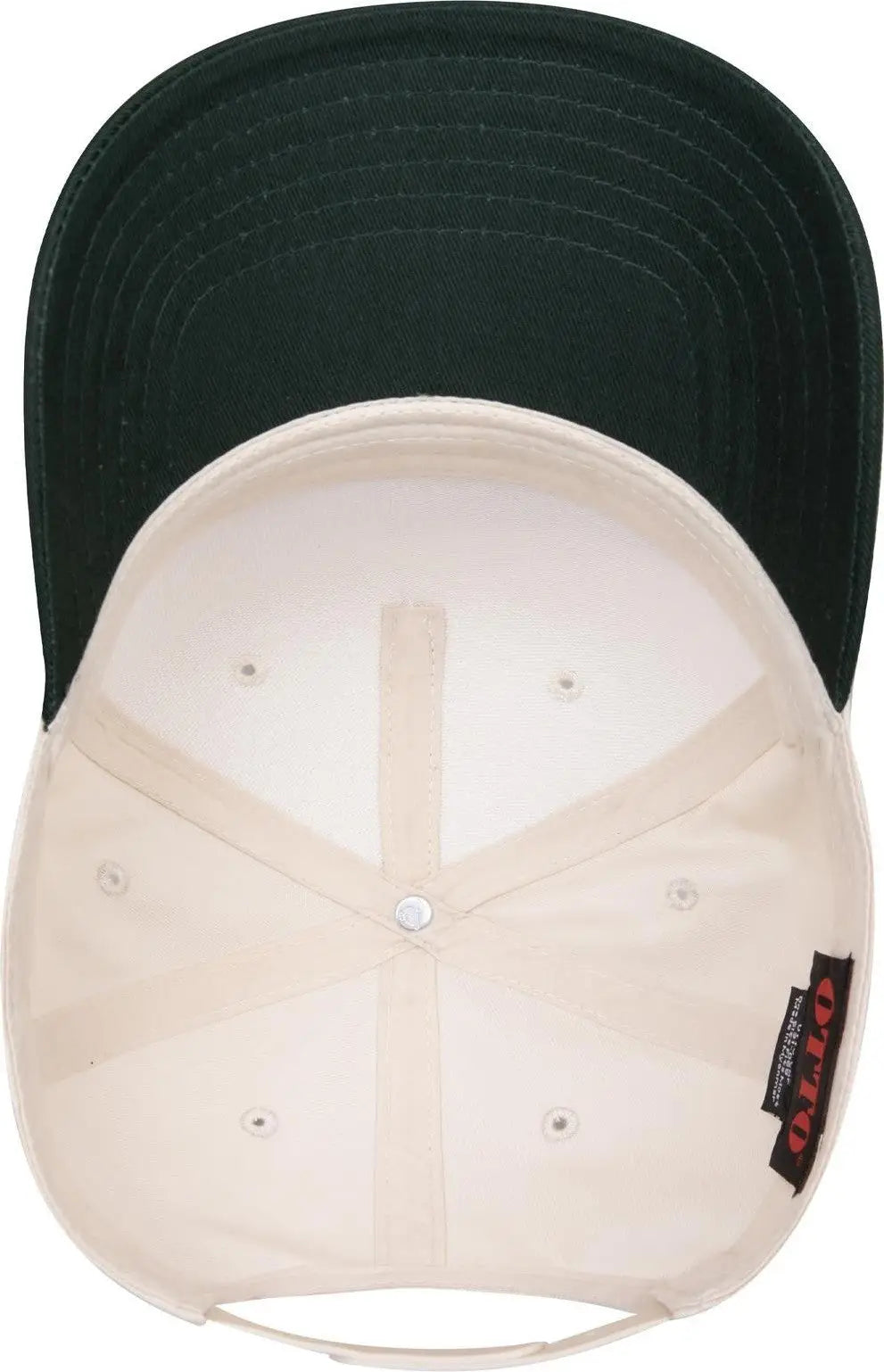 Otto 31-069 5 Panel Mid Profile Baseball Cap - Dk.grn/natrl - 6 1/2’’ - 7 5/8’’