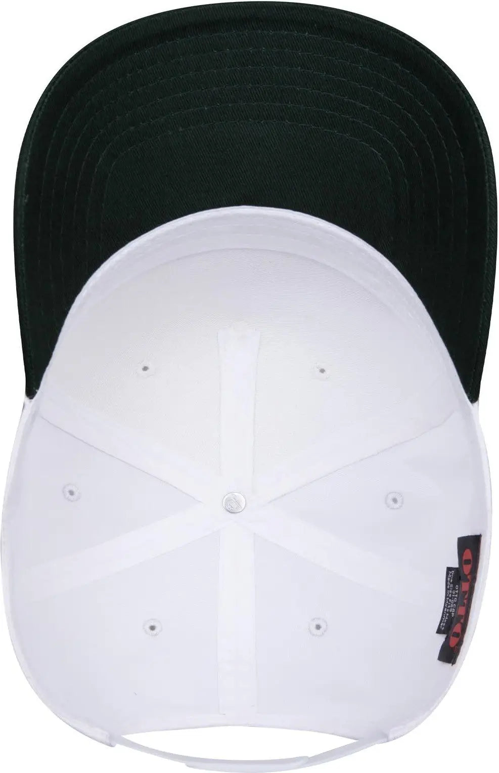 Otto 31-069 5 Panel Mid Profile Baseball Cap - Dk.grn/wht - 6 1/2’’ - 7 5/8’’