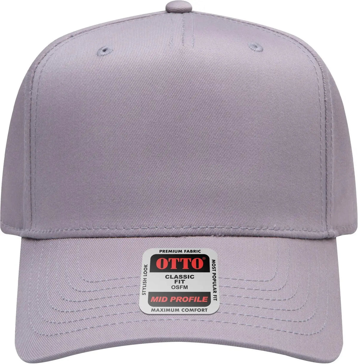 Otto 31-069 5 Panel Mid Profile Baseball Cap - Gray - 6 1/2’’ - 7 5/8’’