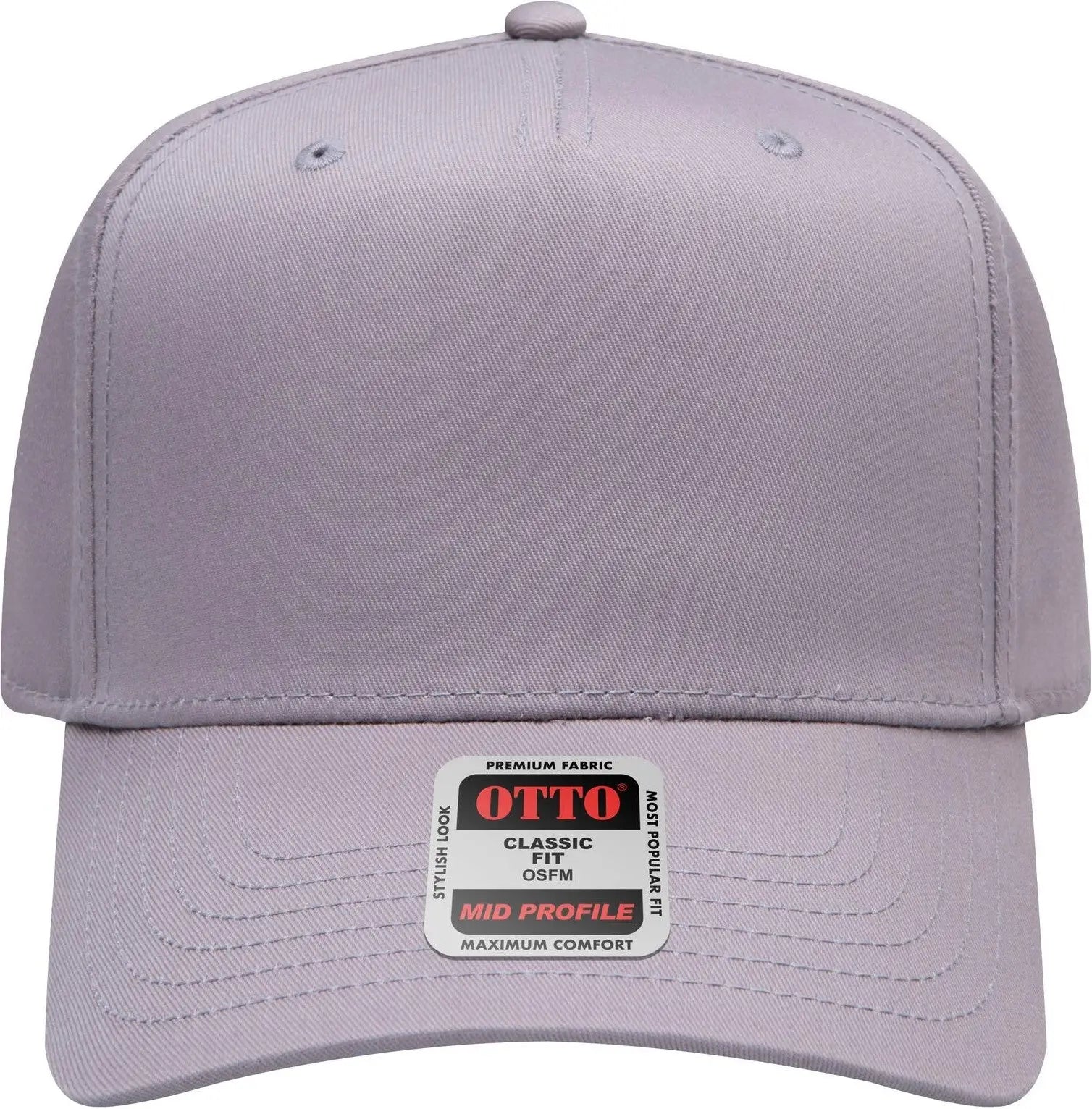 Otto 31-069 5 Panel Mid Profile Baseball Cap - Gray - 6 1/2’’ - 7 5/8’’