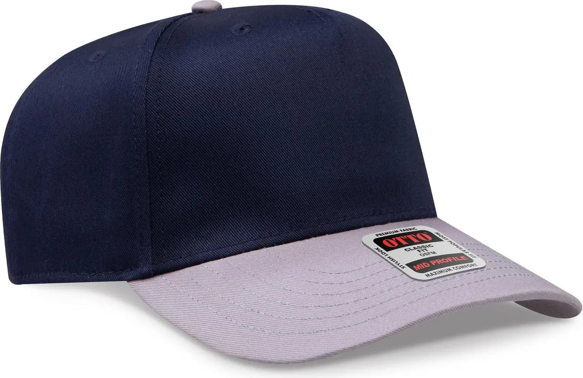 Otto 31-069 5 Panel Mid Profile Baseball Cap - Gry/nvy - 6 1/2’’ - 7 5/8’’