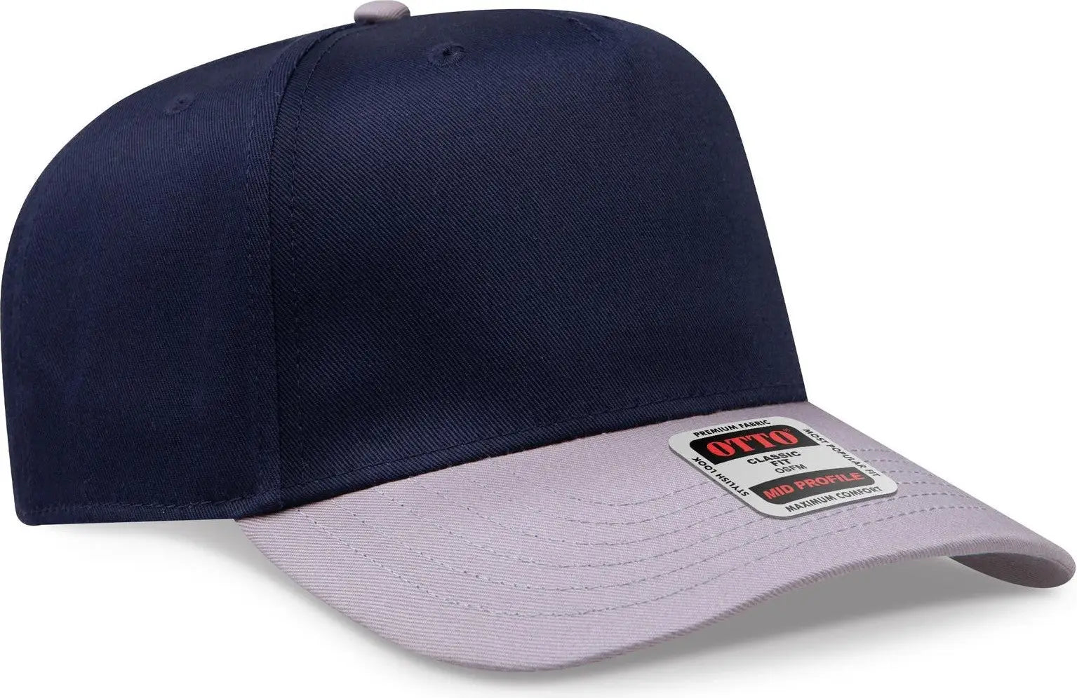 Otto 31-069 5 Panel Mid Profile Baseball Cap - Gry/nvy - 6 1/2’’ - 7 5/8’’