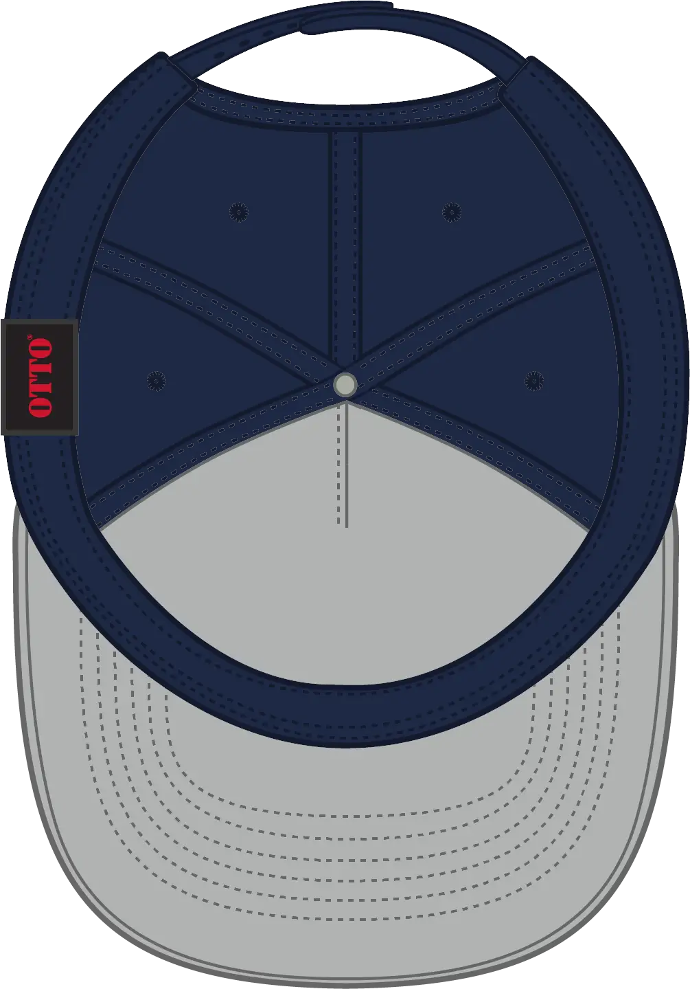 Otto 31-069 5 Panel Mid Profile Baseball Cap - Gry/nvy - 6 1/2’’ - 7 5/8’’