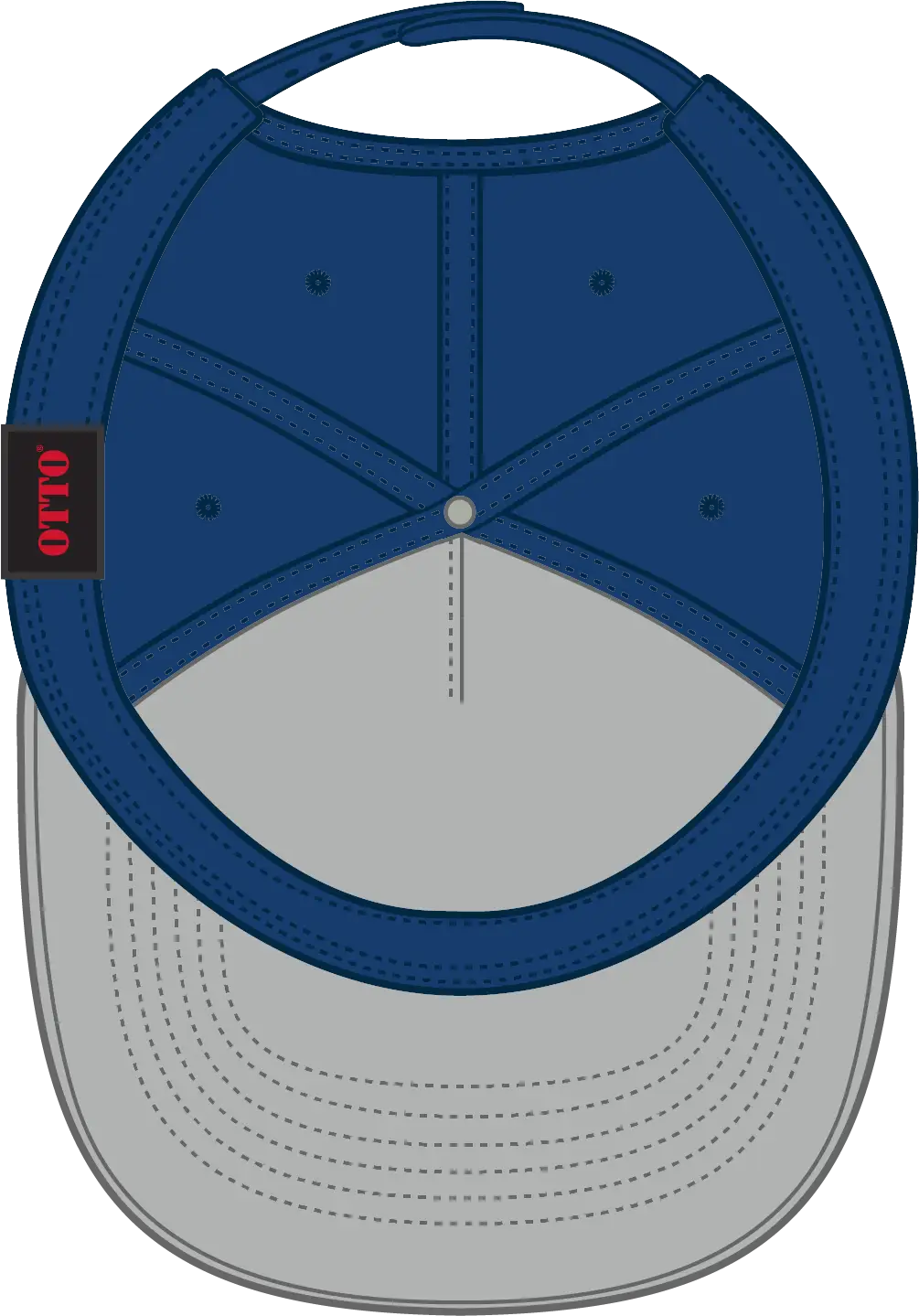 Otto 31-069 5 Panel Mid Profile Baseball Cap - Gry/ryl - 6 1/2’’ - 7 5/8’’