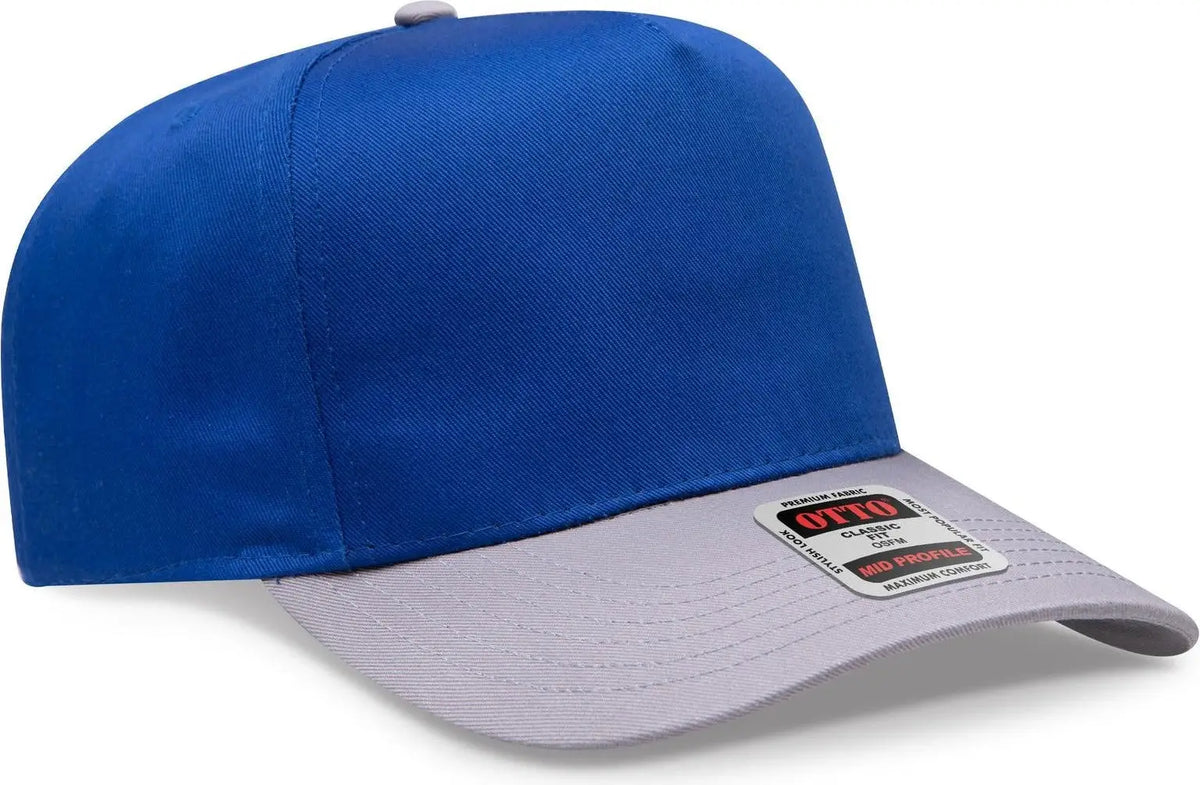 Otto 31-069 5 Panel Mid Profile Baseball Cap - Gry/ryl - 6 1/2’’ - 7 5/8’’