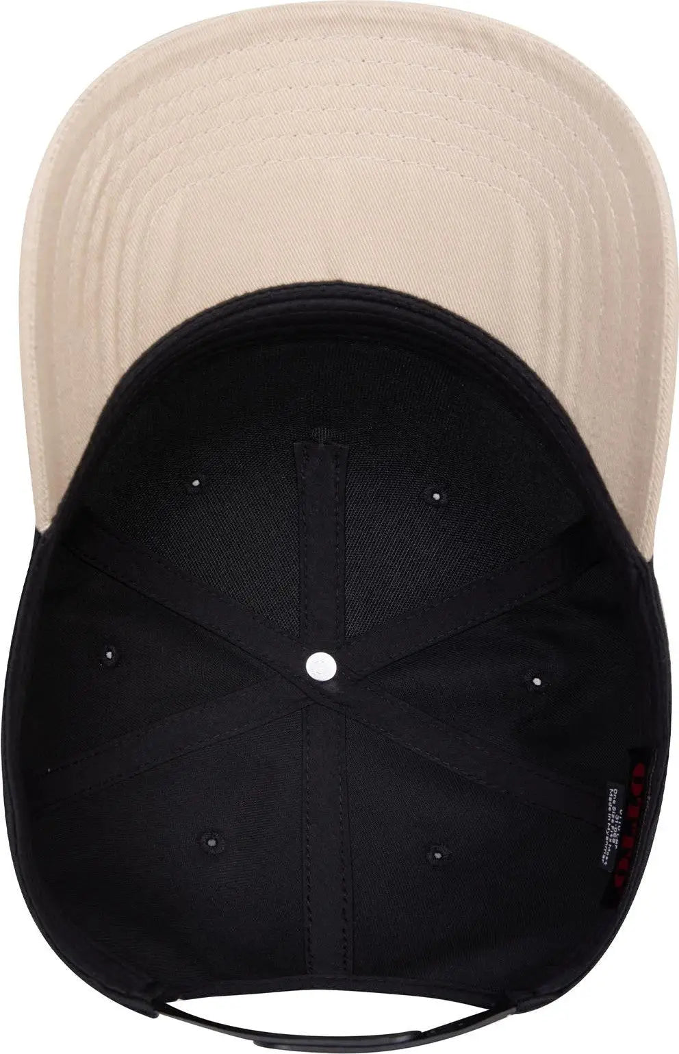 Otto 31-069 5 Panel Mid Profile Baseball Cap - Kha/blk - 6 1/2’’ - 7 5/8’’