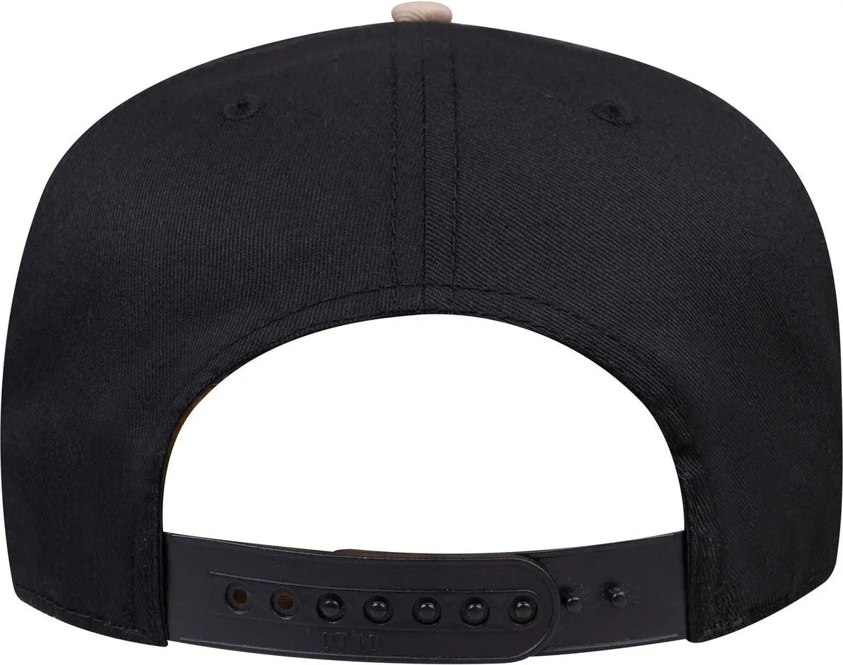 Otto 31-069 5 Panel Mid Profile Baseball Cap - Kha/blk - 6 1/2’’ - 7 5/8’’