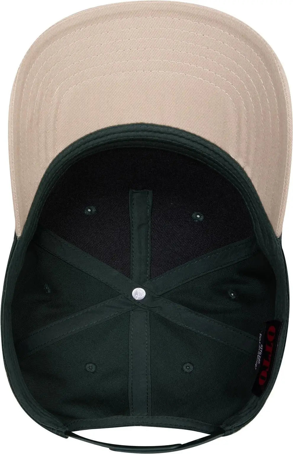 Otto 31-069 5 Panel Mid Profile Baseball Cap - Kha/dk.grn - 6 1/2’’ - 7 5/8’’