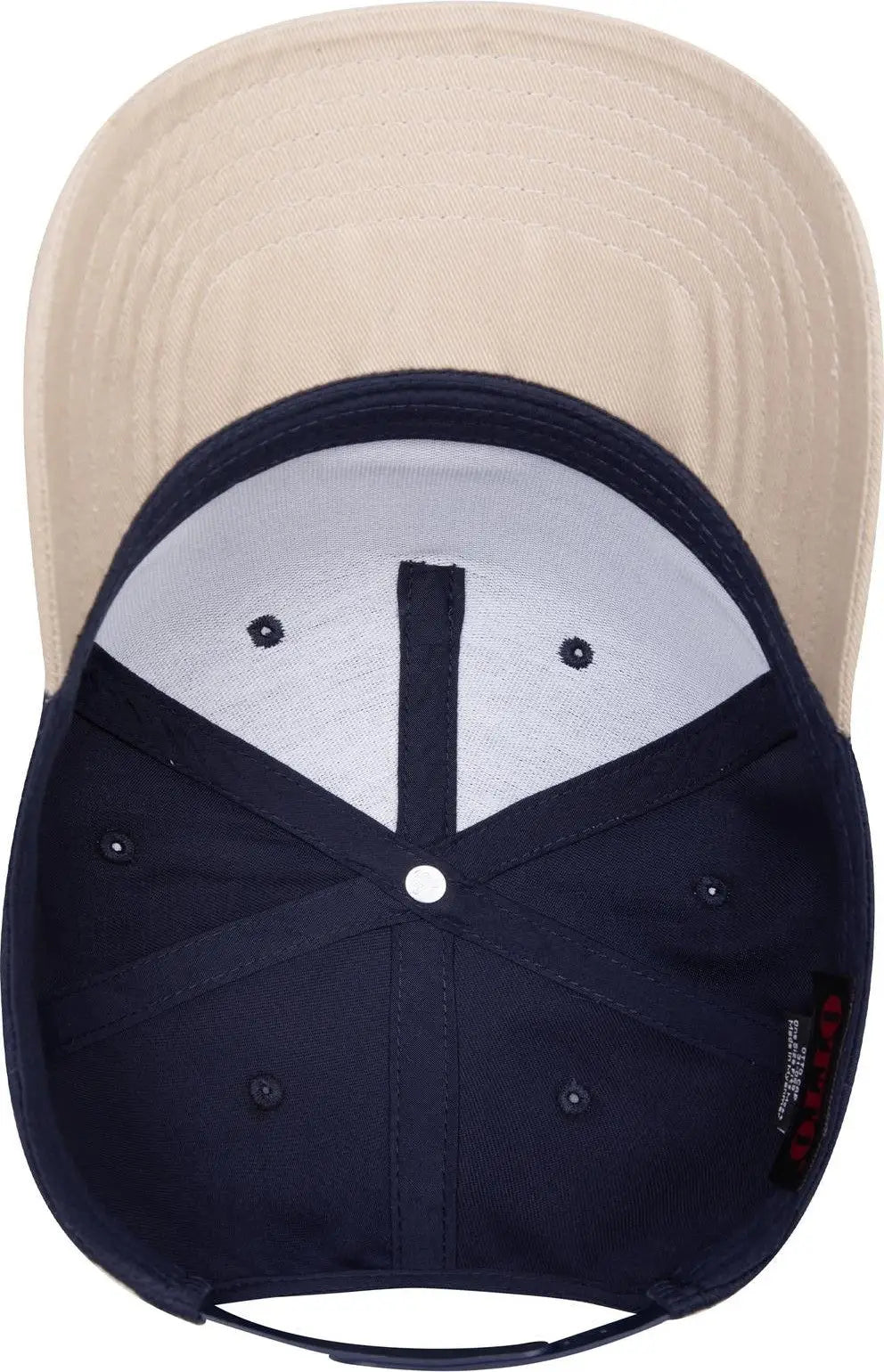 Otto 31-069 5 Panel Mid Profile Baseball Cap - Kha/nvy - 6 1/2’’ - 7 5/8’’
