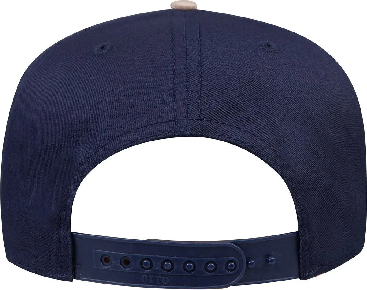 Otto 31-069 5 Panel Mid Profile Baseball Cap - Kha/nvy - 6 1/2’’ - 7 5/8’’