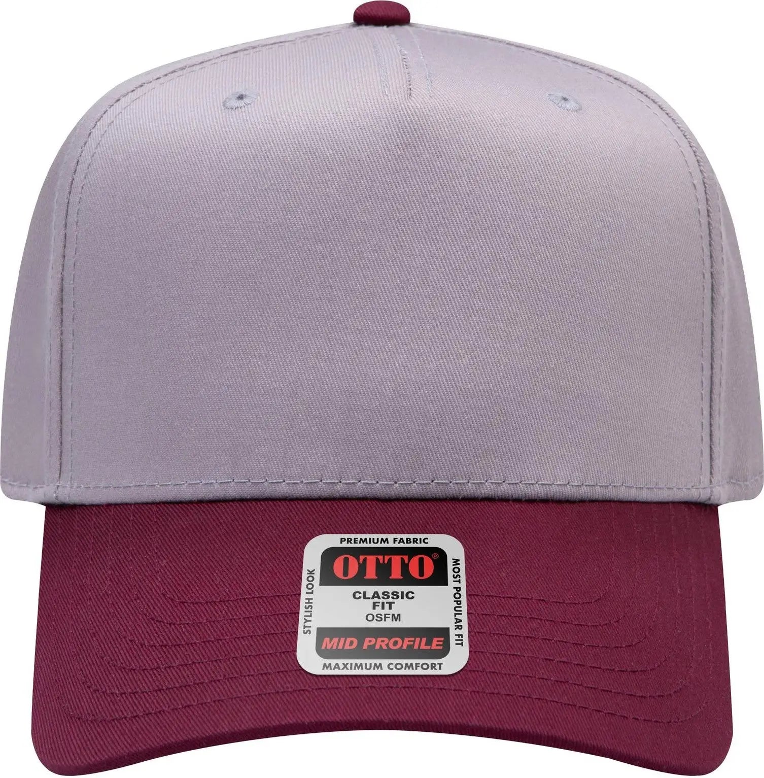 Otto 31-069 5 Panel Mid Profile Baseball Cap - Marn/gry - 6 1/2’’ - 7 5/8’’