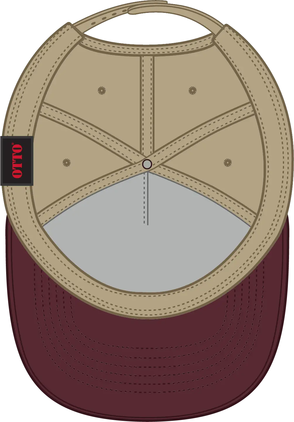 Otto 31-069 5 Panel Mid Profile Baseball Cap - Marn/kha - 6 1/2’’ - 7 5/8’’
