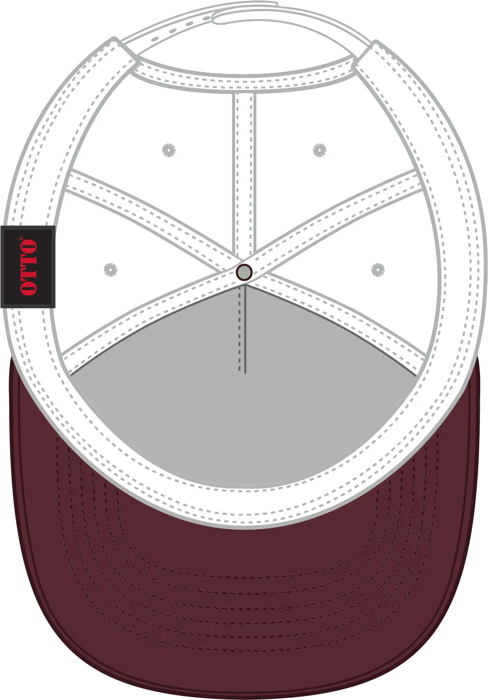 Otto 31-069 5 Panel Mid Profile Baseball Cap - Marn/wht - 6 1/2’’ - 7 5/8’’