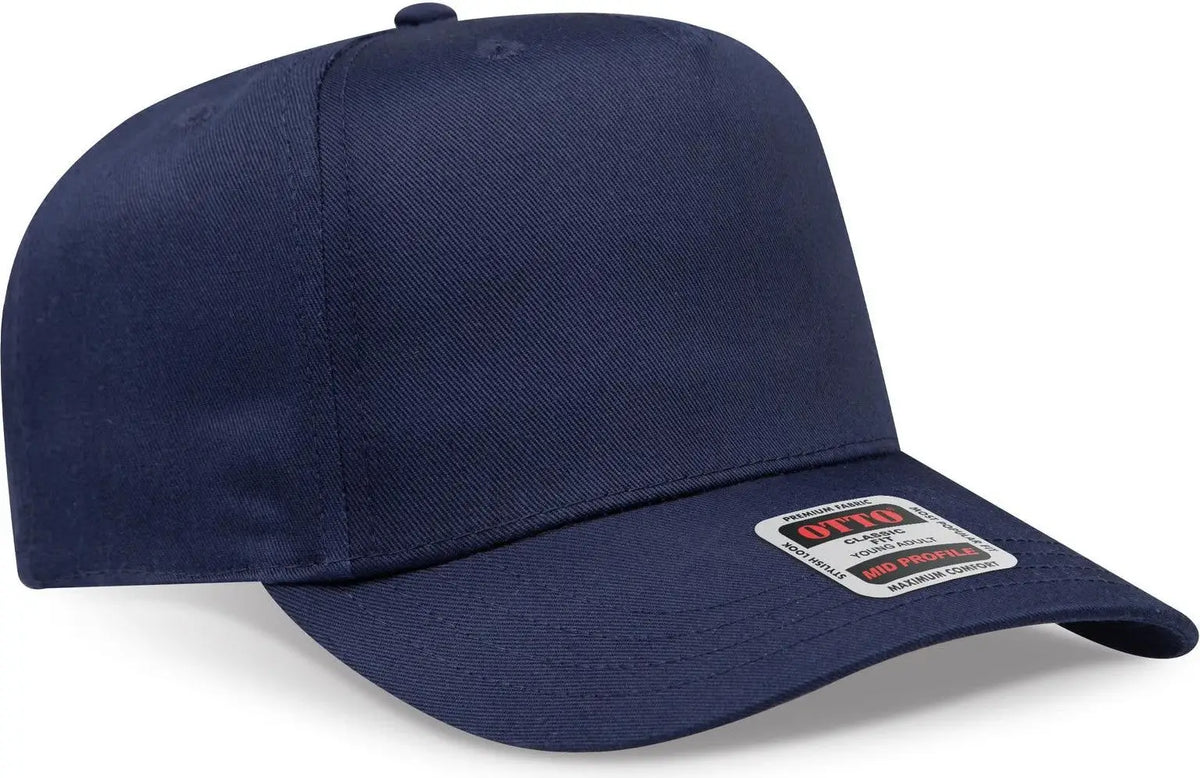 Otto 31-069 5 Panel Mid Profile Baseball Cap - Navy