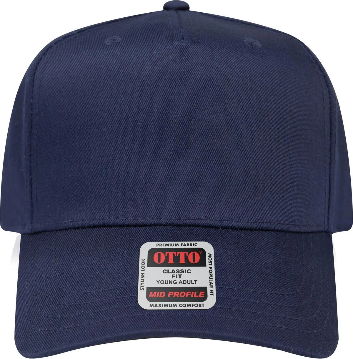 Otto 31-069 5 Panel Mid Profile Baseball Cap - Navy