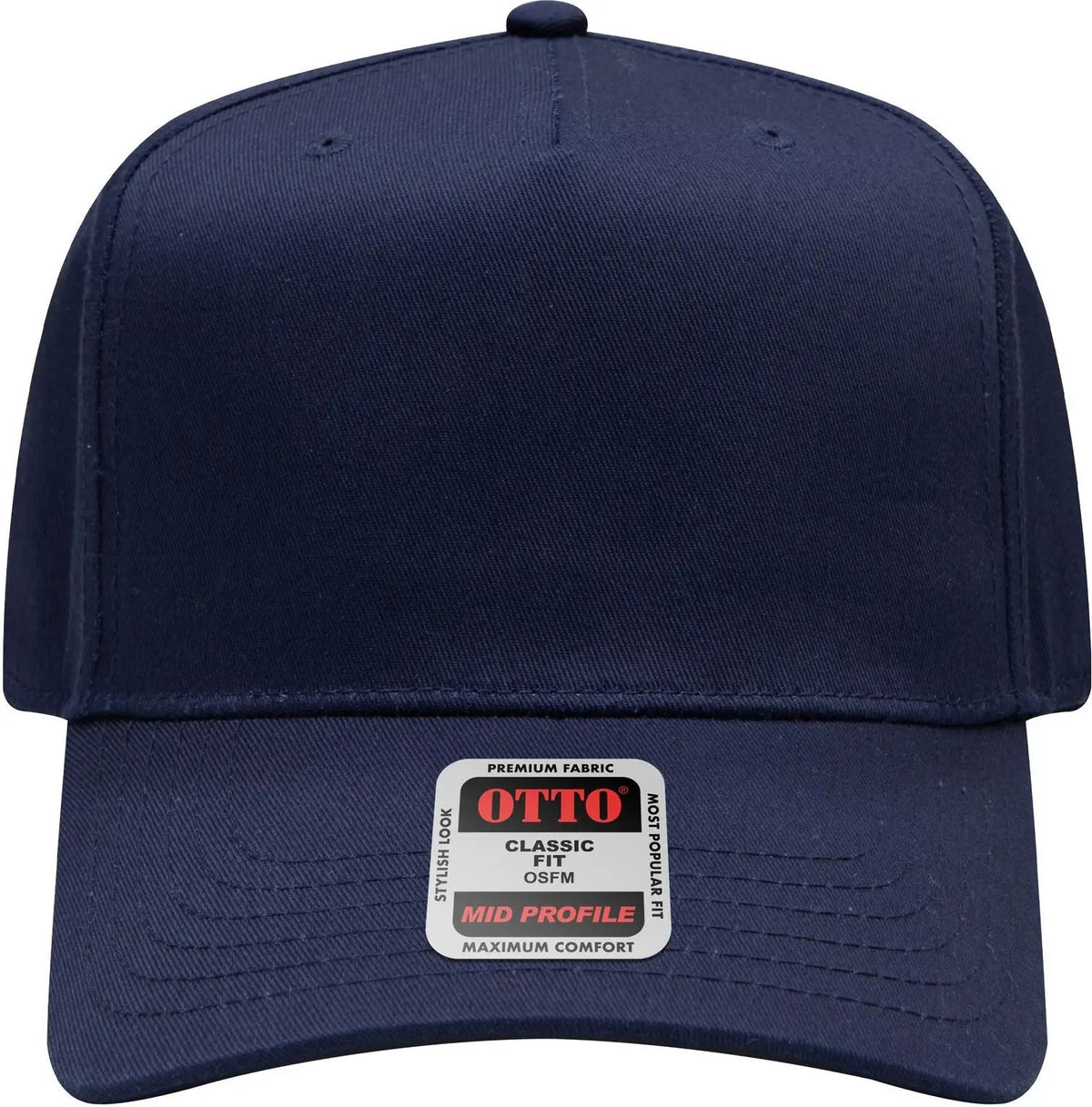 Otto 31-069 5 Panel Mid Profile Baseball Cap - Navy