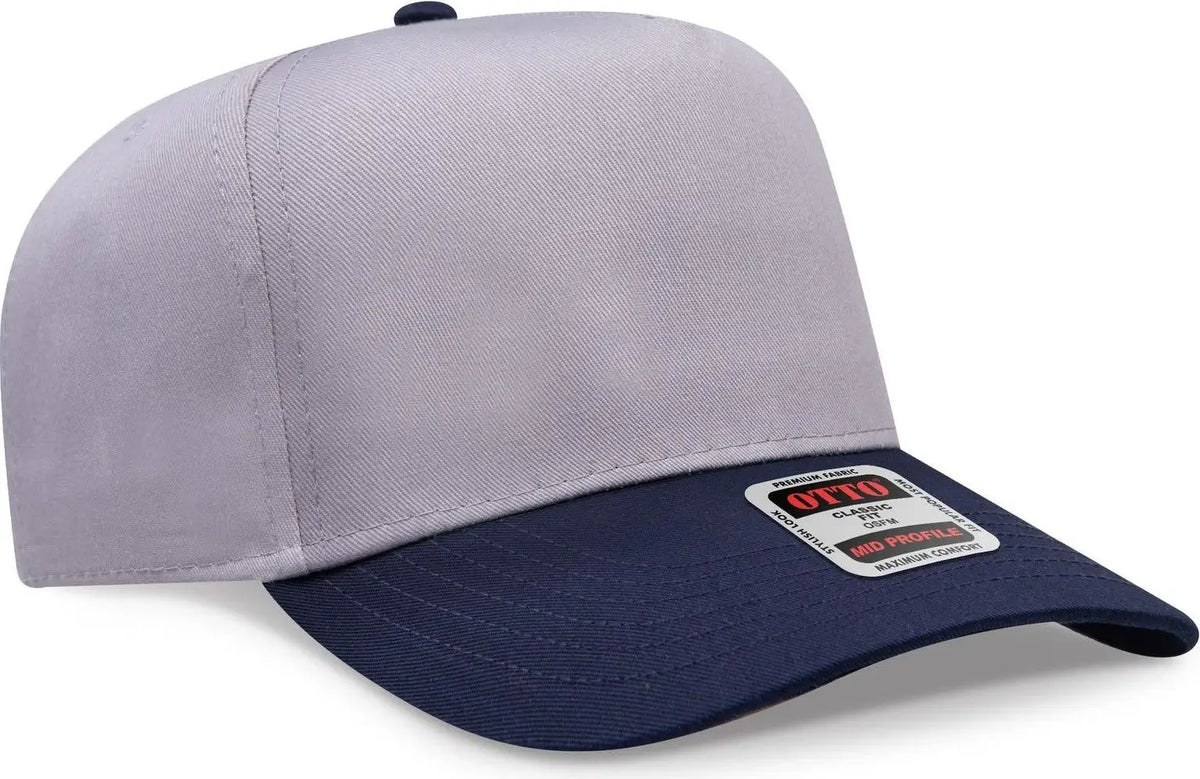 Otto 31-069 5 Panel Mid Profile Baseball Cap - Nvy/gry - 6 1/2’’ - 7 5/8’’
