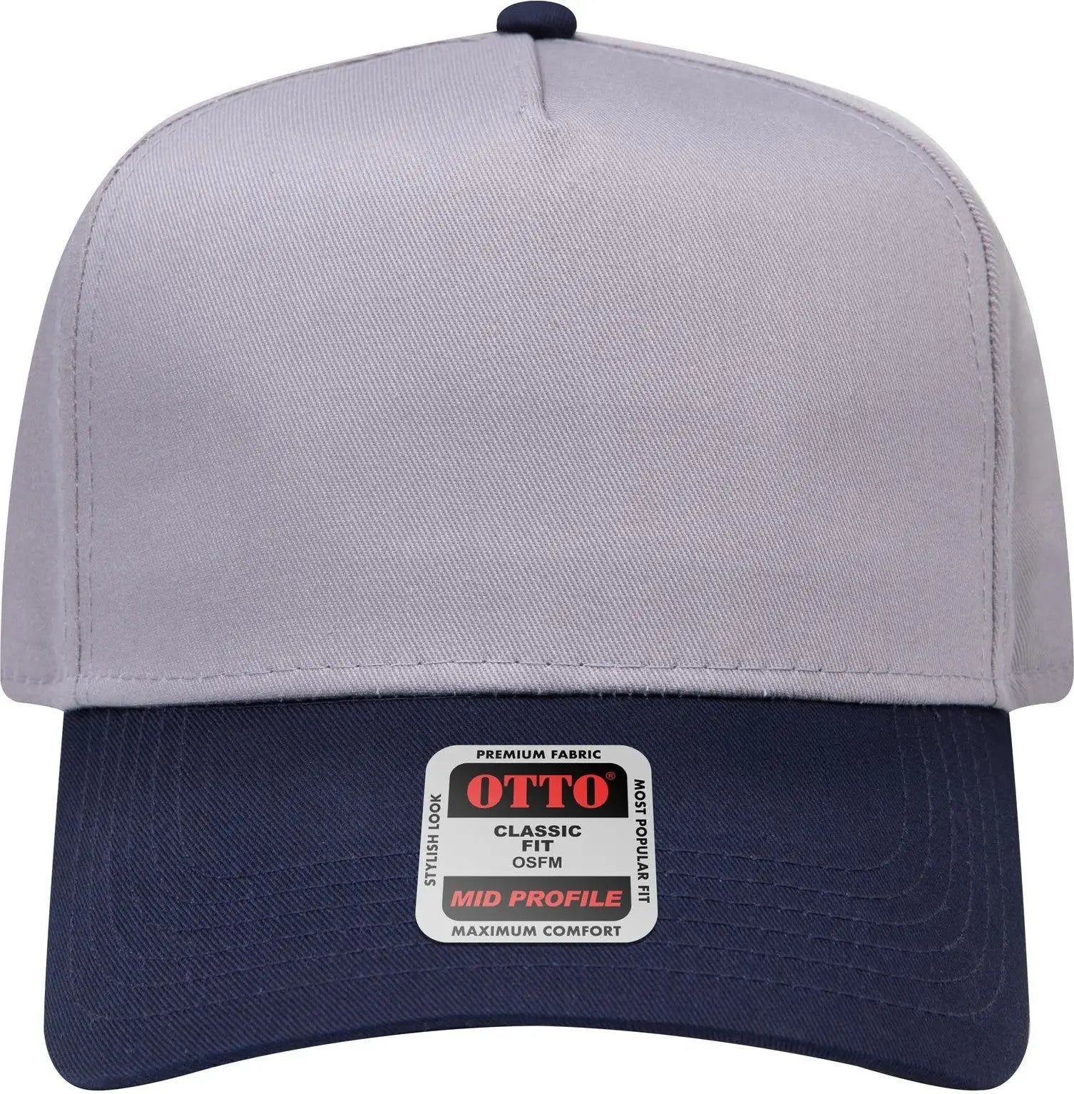 Otto 31-069 5 Panel Mid Profile Baseball Cap - Nvy/gry - 6 1/2’’ - 7 5/8’’