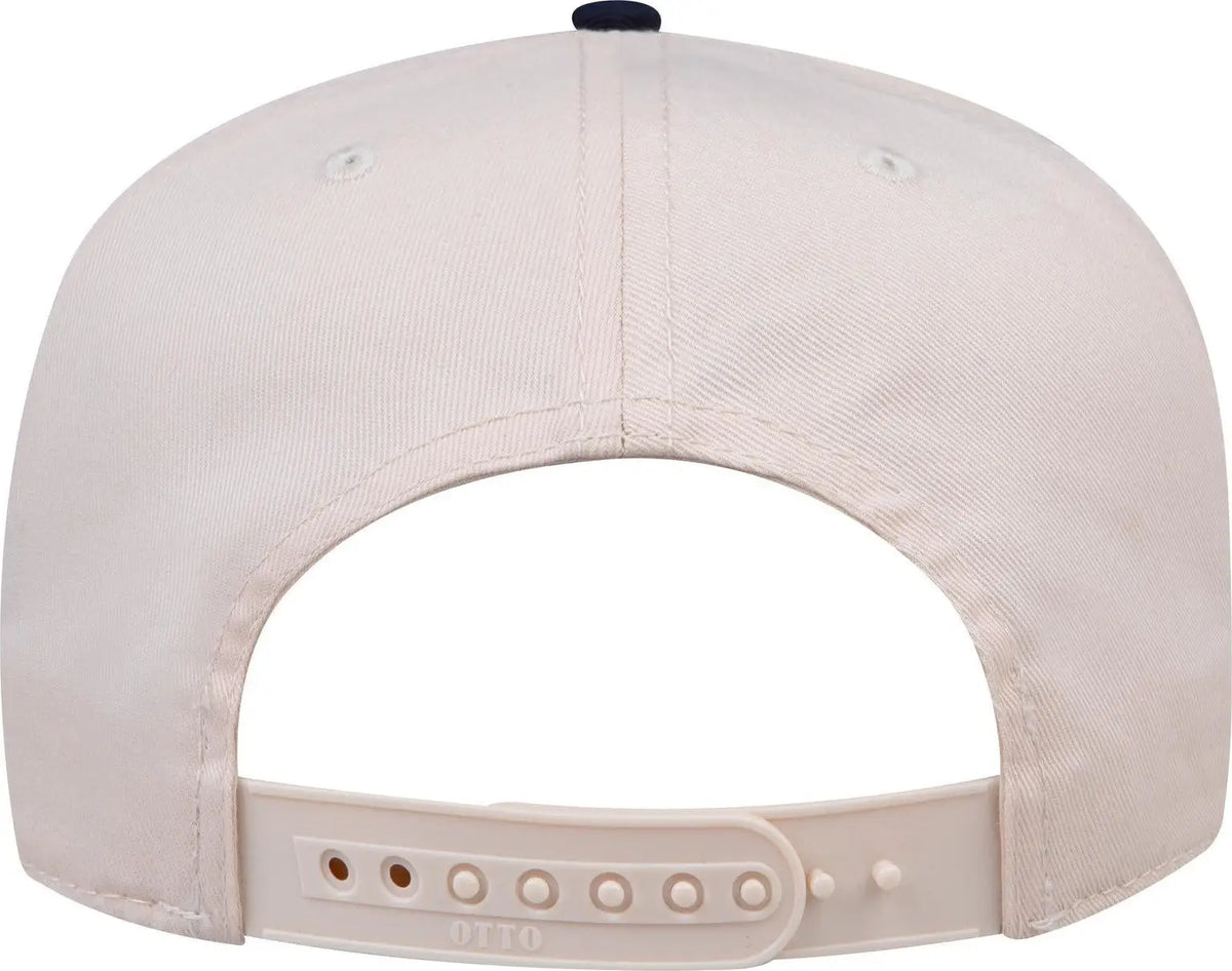 Otto 31-069 5 Panel Mid Profile Baseball Cap - Nvy/natrl - 6 1/2’’ - 7 5/8’’