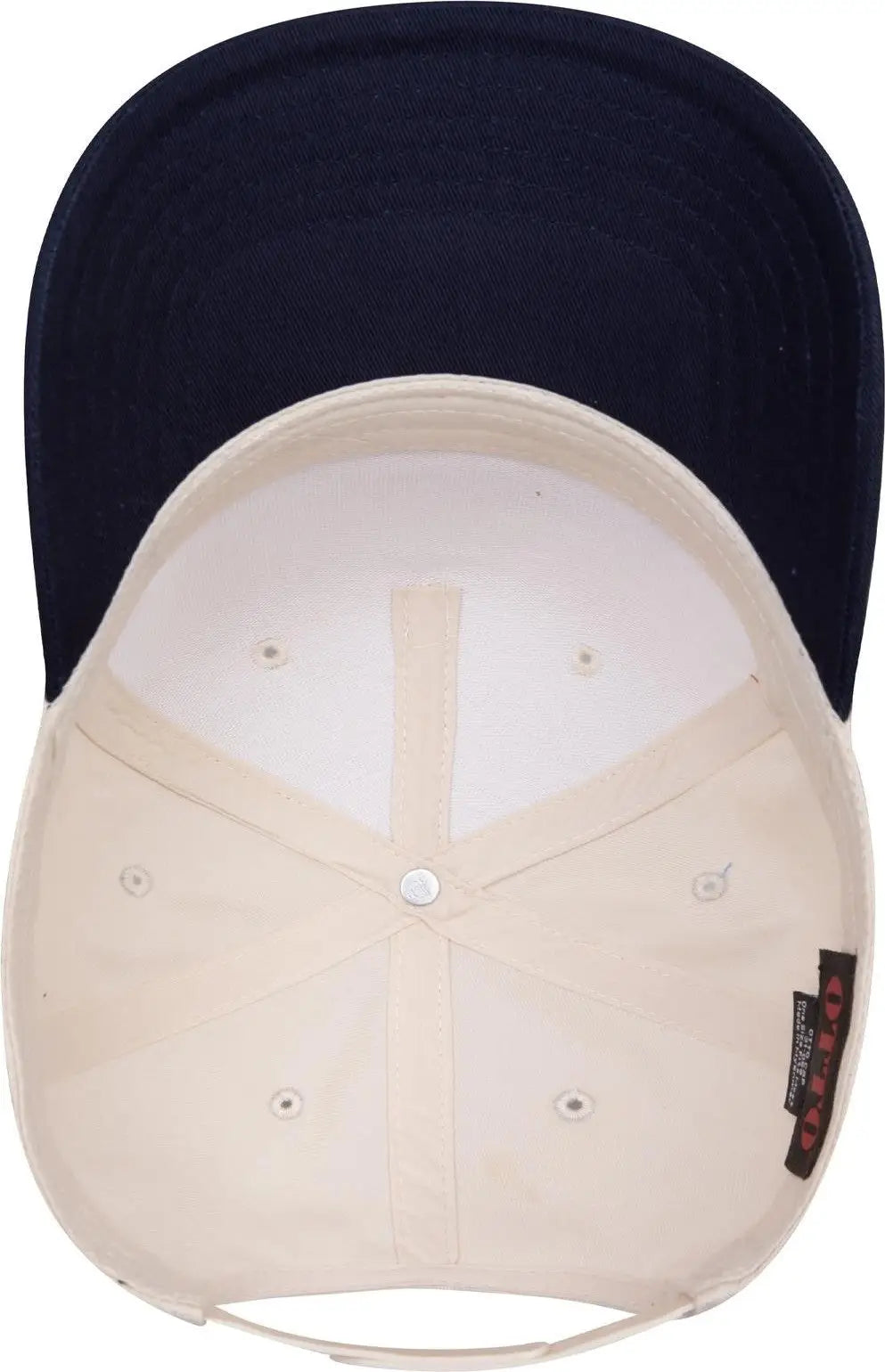 Otto 31-069 5 Panel Mid Profile Baseball Cap - Nvy/natrl - 6 1/2’’ - 7 5/8’’