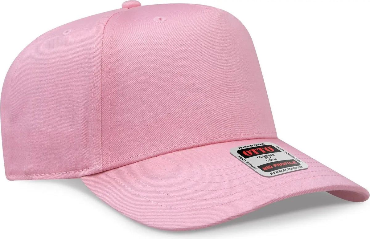 Otto 31-069 5 Panel Mid Profile Baseball Cap - Pink - 6 1/2’’ - 7 5/8’’