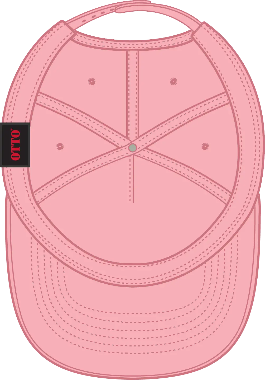 Otto 31-069 5 Panel Mid Profile Baseball Cap - Pink - 6 1/2’’ - 7 5/8’’