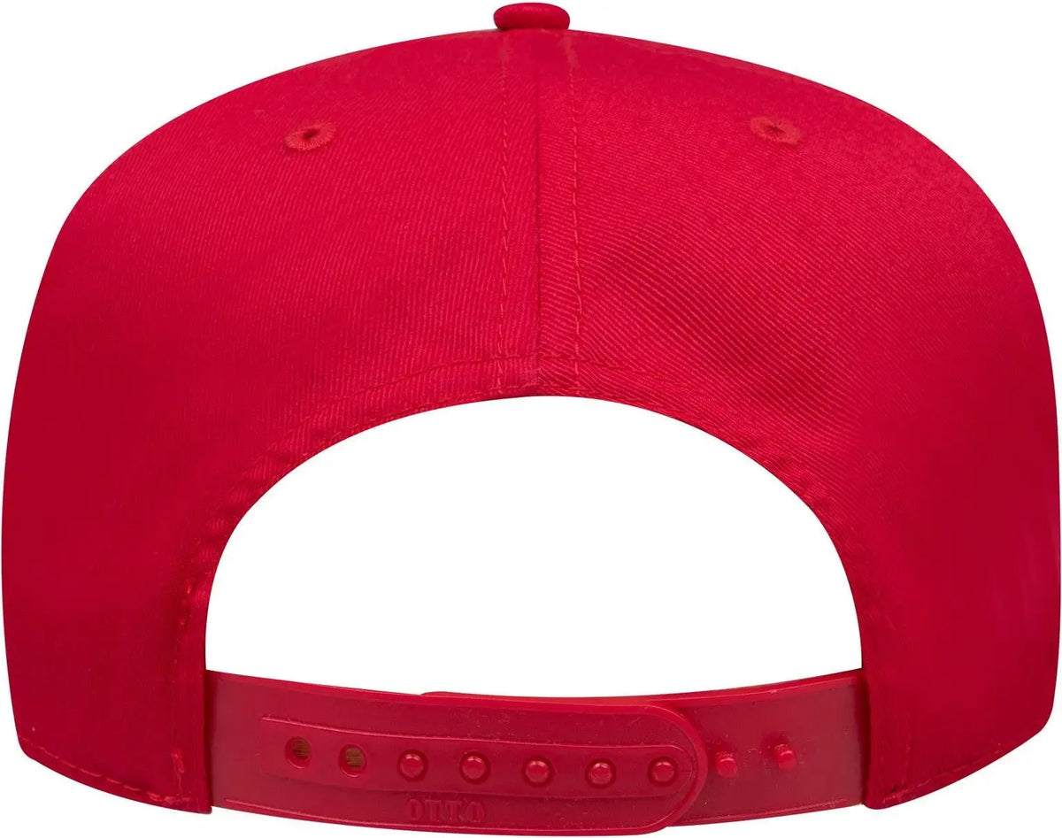 Otto 31-069 5 Panel Mid Profile Baseball Cap - Red - 6 1/2’’ - 7 5/8’’