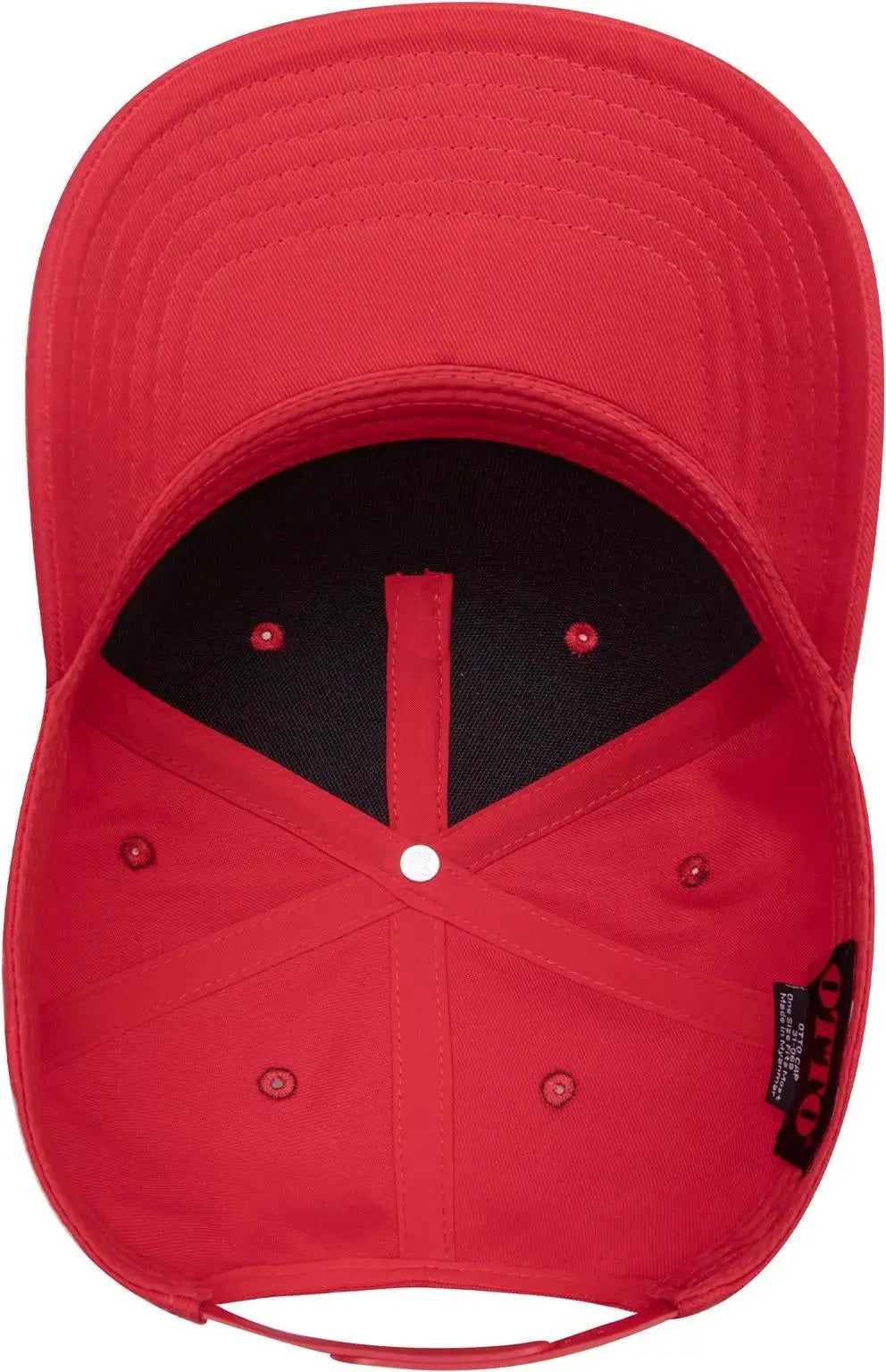 Otto 31-069 5 Panel Mid Profile Baseball Cap - Red - 6 1/2’’ - 7 5/8’’