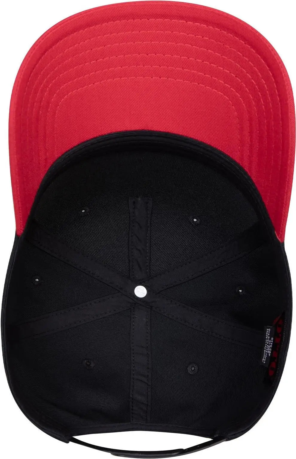 Otto 31-069 5 Panel Mid Profile Baseball Cap - Red/blk - 6 1/2’’ - 7 5/8’’
