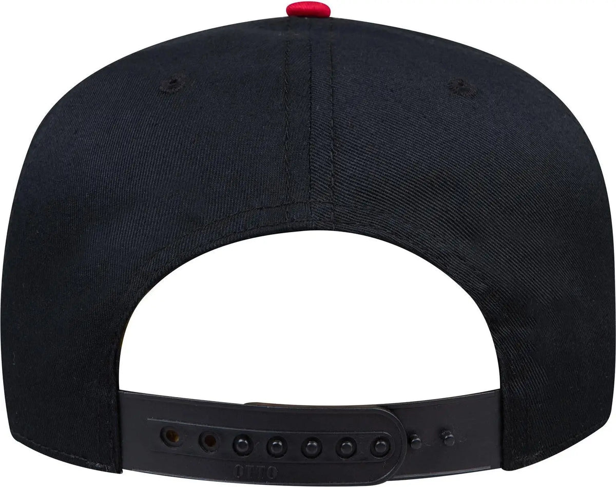 Otto 31-069 5 Panel Mid Profile Baseball Cap - Red/blk - 6 1/2’’ - 7 5/8’’