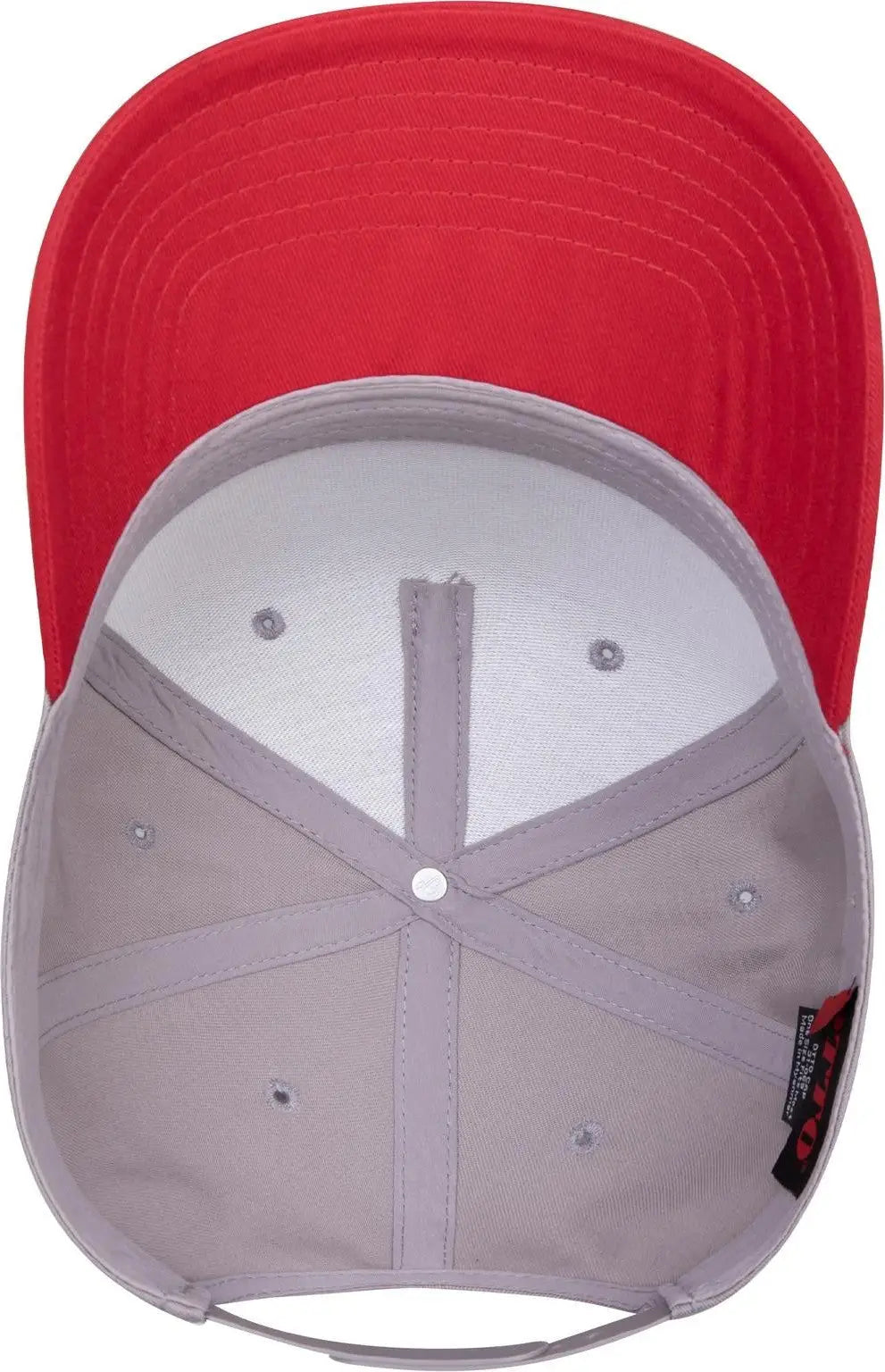 Otto 31-069 5 Panel Mid Profile Baseball Cap - Red/gry - 6 1/2’’ - 7 5/8’’