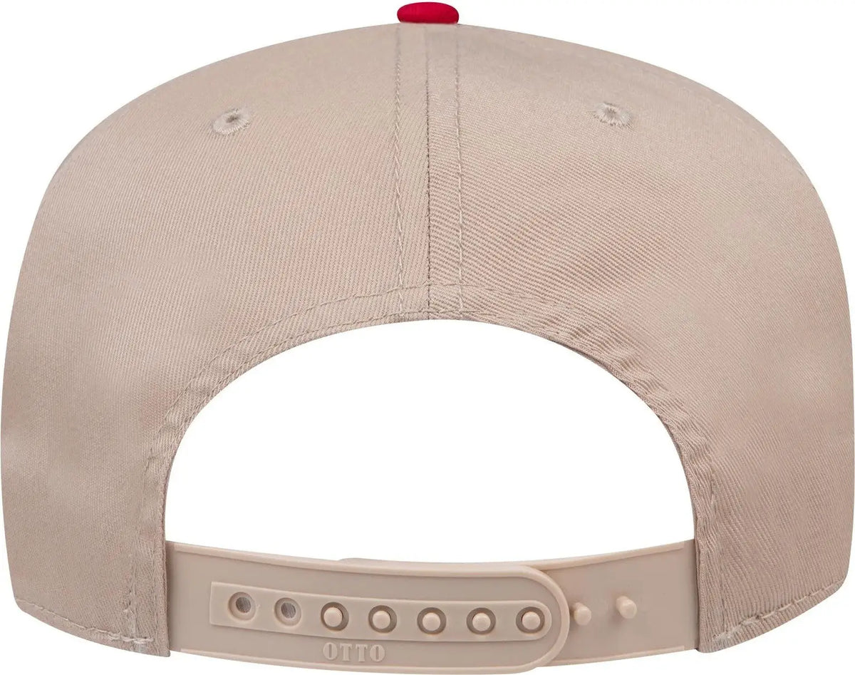 Otto 31-069 5 Panel Mid Profile Baseball Cap - Red/kha - 6 1/2’’ - 7 5/8’’