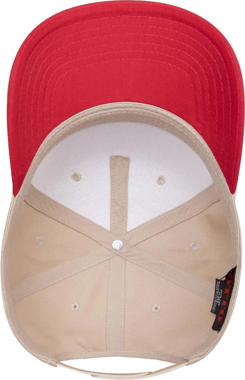 Otto 31-069 5 Panel Mid Profile Baseball Cap - Red/kha - 6 1/2’’ - 7 5/8’’