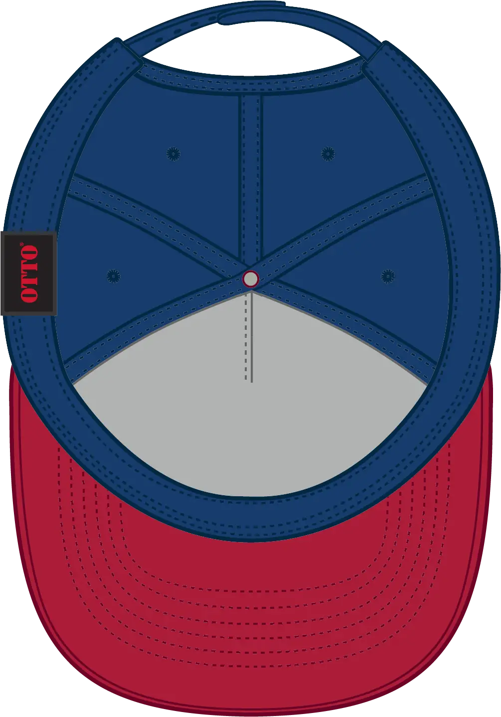 Otto 31-069 5 Panel Mid Profile Baseball Cap - Red/ryl - 6 1/2’’ - 7 5/8’’